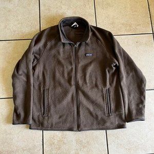 VINTAGE PATAGONIA BROWN FULL ZIP FLEECE XL